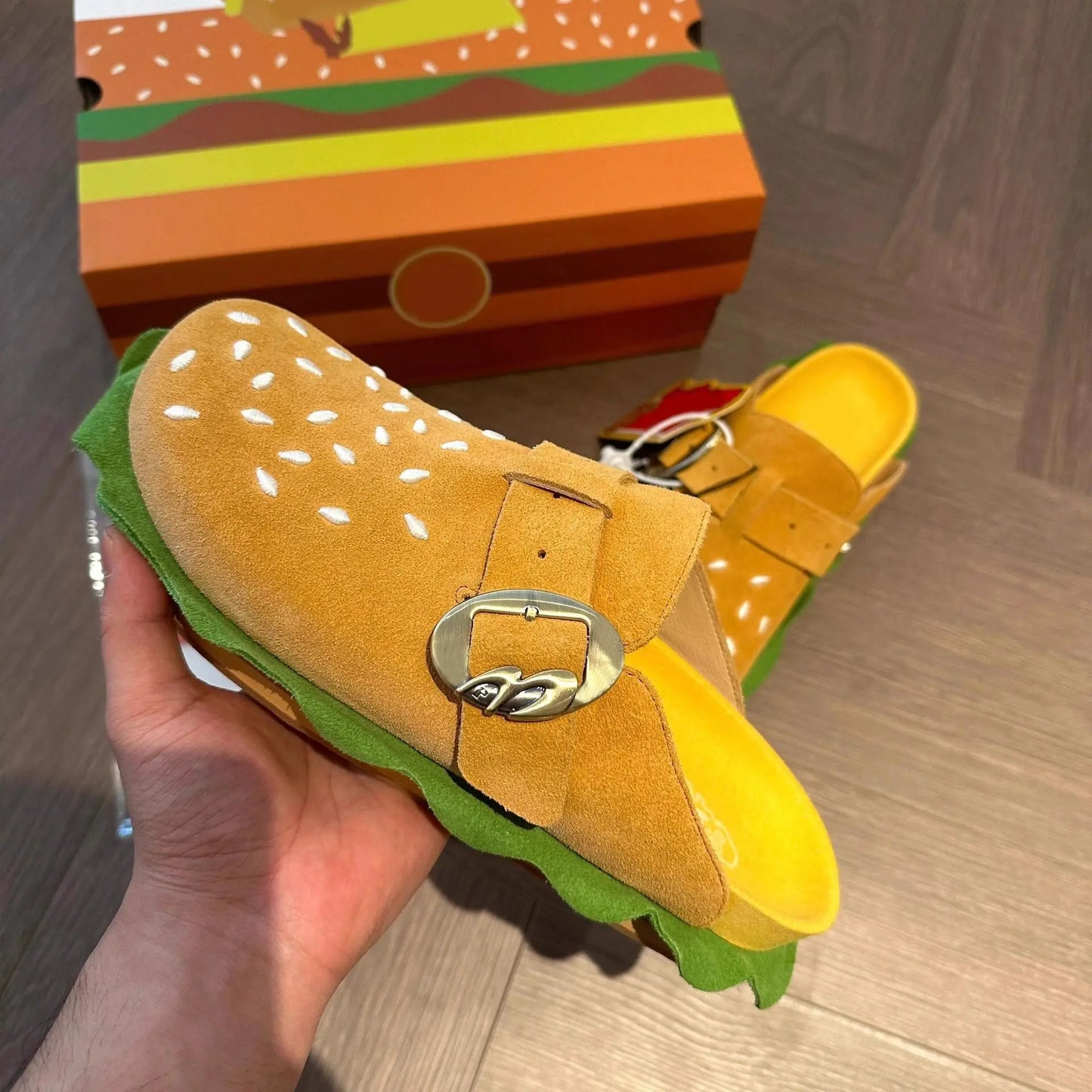 Burger Slippers – Funny Platform Clogs for Indoor & Outdoor Wear