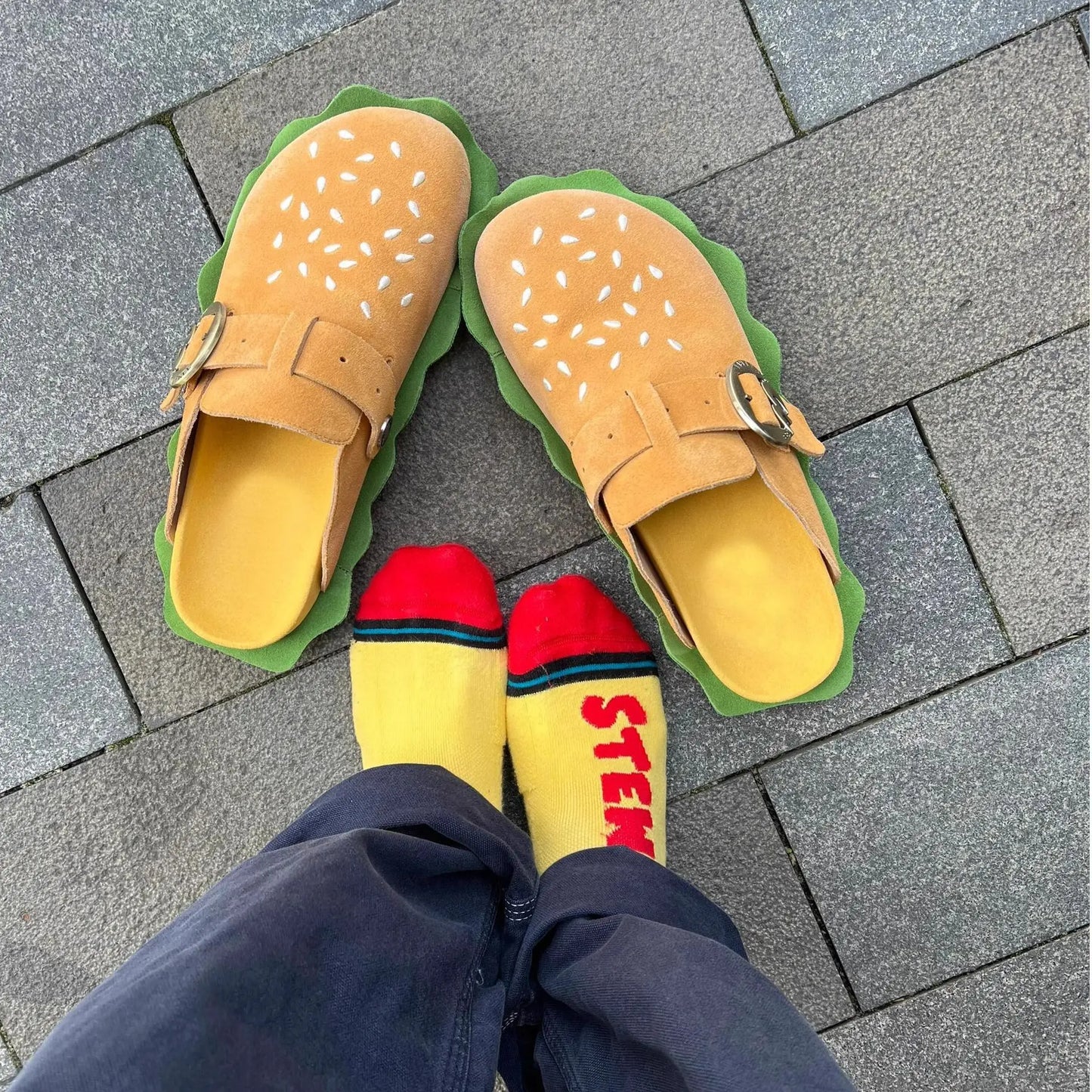 Burger Slippers – Funny Platform Clogs for Indoor & Outdoor Wear