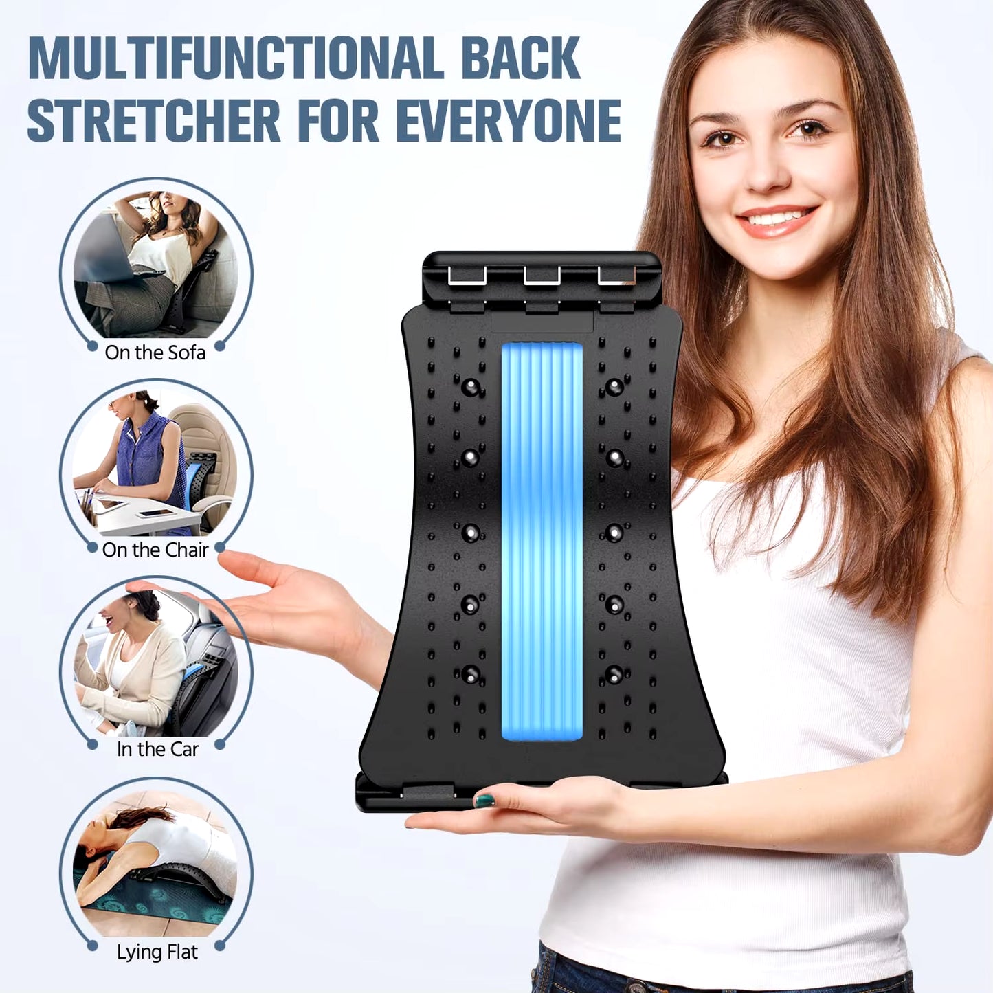FlexyRelief Back Stretcher - Multi-Level Spine Support & Pain Relief Board for Lower & upper Back, Ideal for Herniated Discs