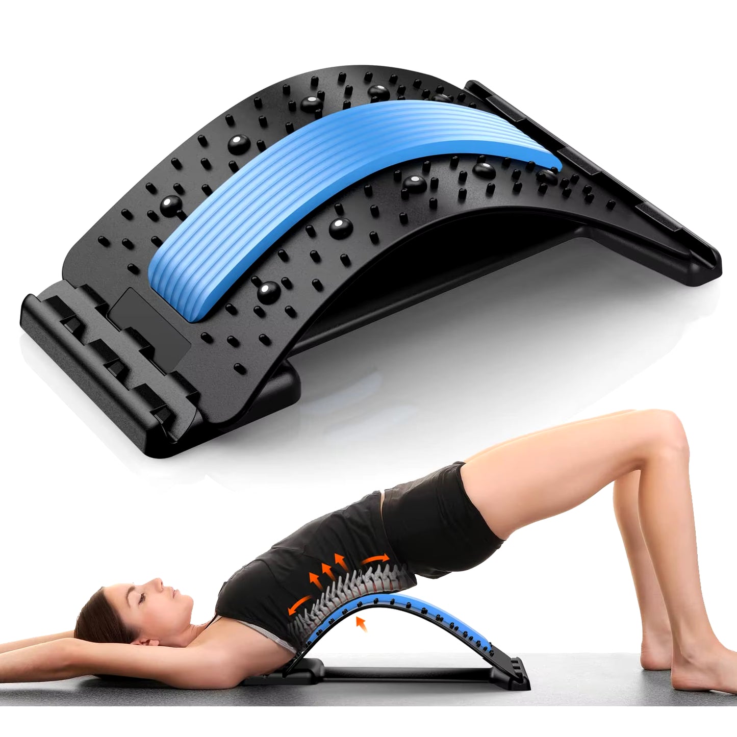 FlexyRelief Back Stretcher - Multi-Level Spine Support & Pain Relief Board for Lower & upper Back, Ideal for Herniated Discs