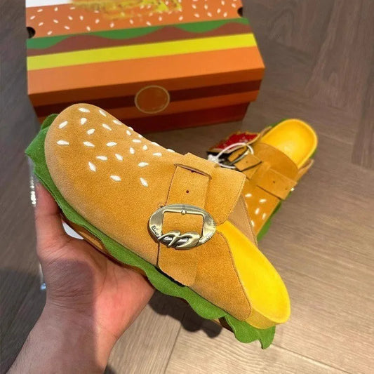 Burger Slippers  – Funny Platform Clogs for Indoor & Outdoor Wear