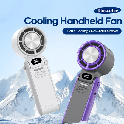 Portable Handheld Mini Fan – Foldable, Rechargeable 3600mAh, 100-Speed Turbo Cooling