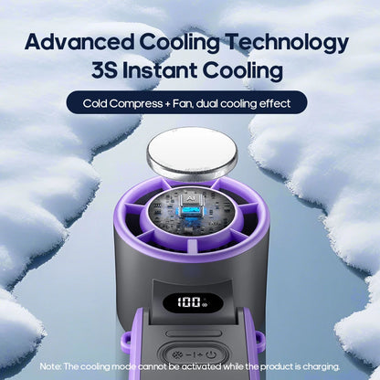Portable Handheld Mini Fan – Foldable, Rechargeable 3600mAh, 100-Speed Turbo Cooling